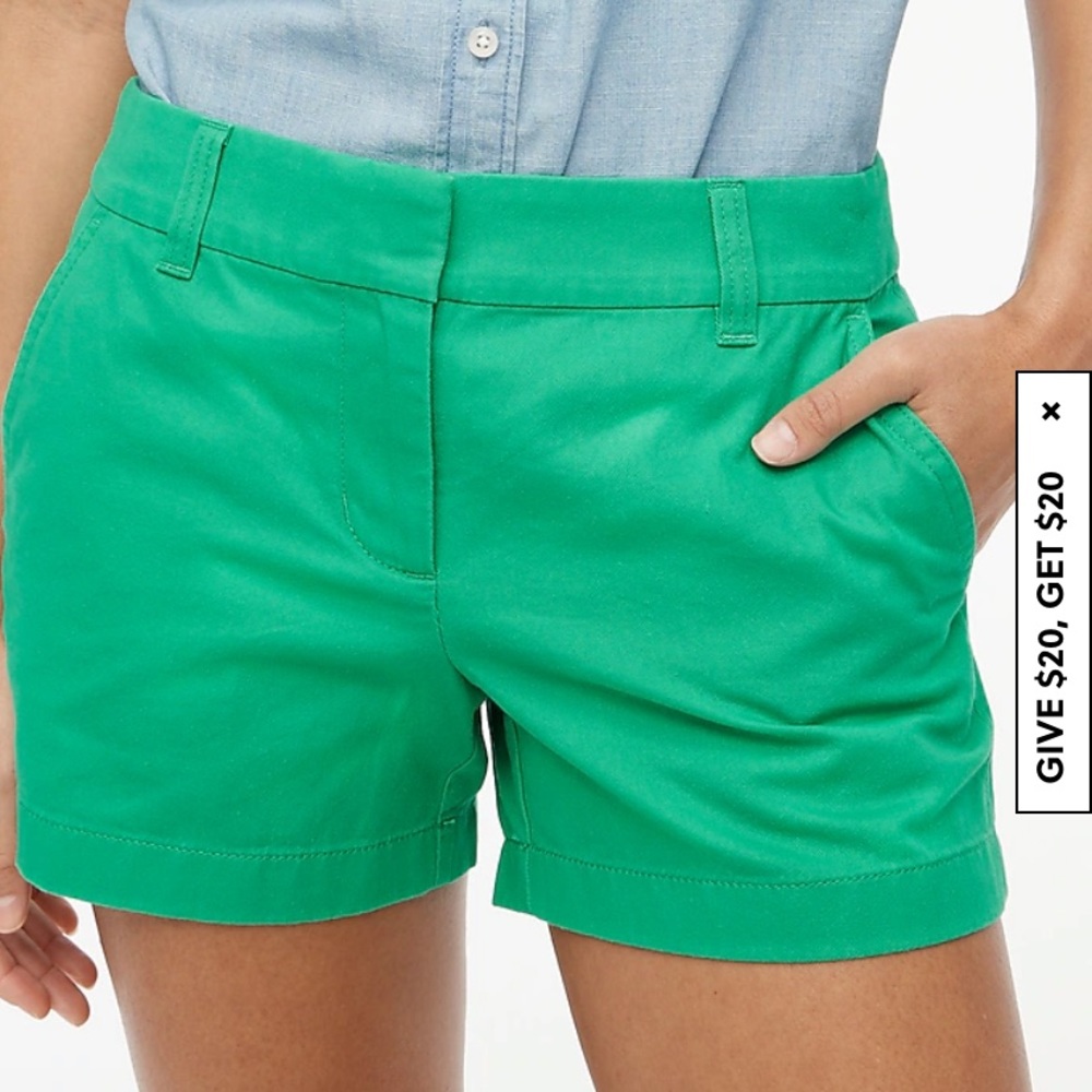 Green J. Crew Chino Shorts